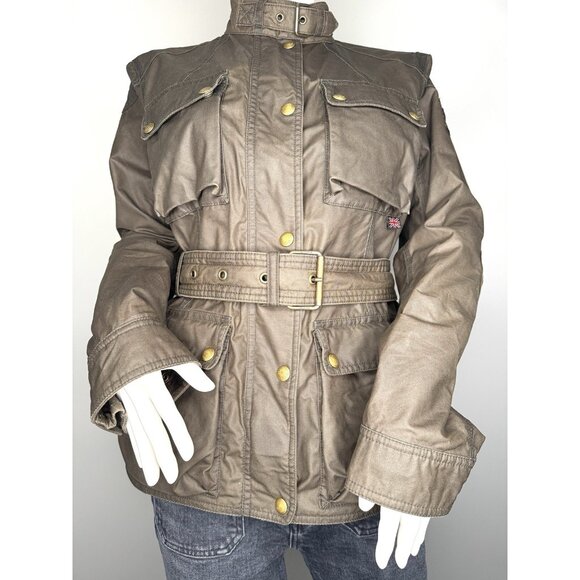 Belstaff Roadmaster Size 46 M Brown Waxed Cotton Motorcycle Jacket women’s - Picture 6 of 16